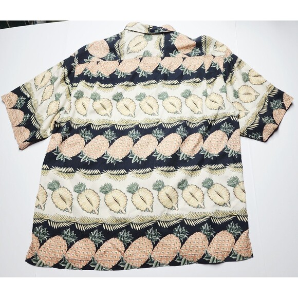 Tommy Bahama Relax IslandZone 100% Silk Pineapple Petals Tropical Camp Shirt VTG - Picture 2 of 10